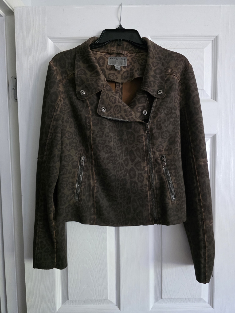 Anthropologie Marrakech Marni Leopard Moto Jacket size M